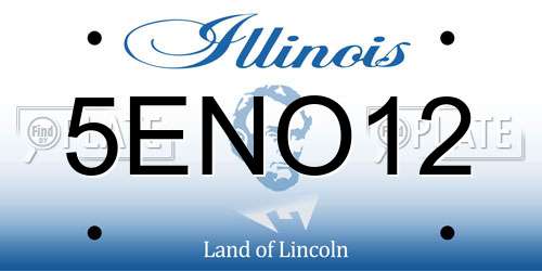 5ENO12 Illinois License Plate