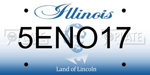 5ENO17 Illinois License Plate