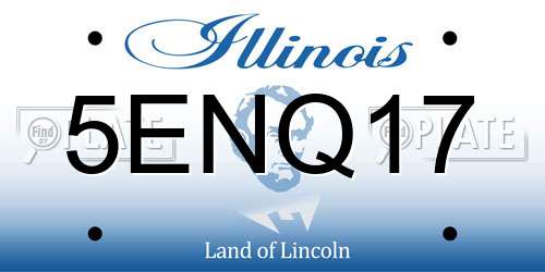 5ENQ17 Illinois License Plate