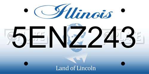 5ENZ243 Illinois License Plate