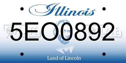 5EO0892 Illinois License Plate