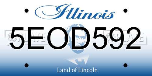5EOD592 Illinois License Plate