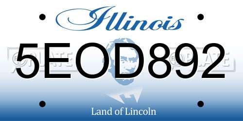 5EOD892 Illinois License Plate