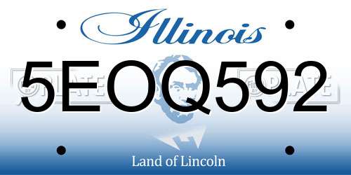 5EOQ592 Illinois License Plate