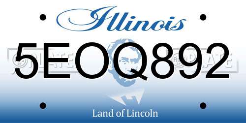 5EOQ892 Illinois License Plate