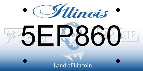 5EP860 Illinois License Plate