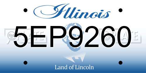 5EP9260 Illinois License Plate