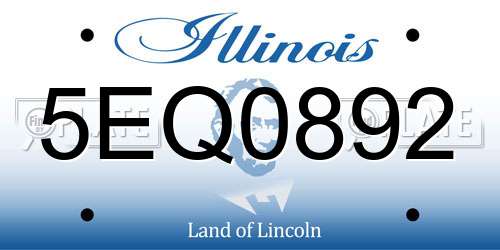 5EQ0892 Illinois License Plate