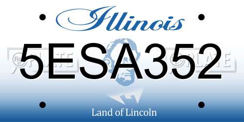 5ESA352 Illinois License Plate