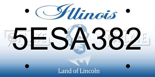 5ESA382 Illinois License Plate