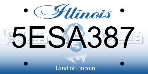 5ESA387 Illinois License Plate