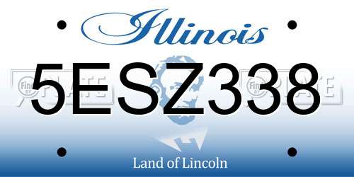 5ESZ338 Illinois License Plate