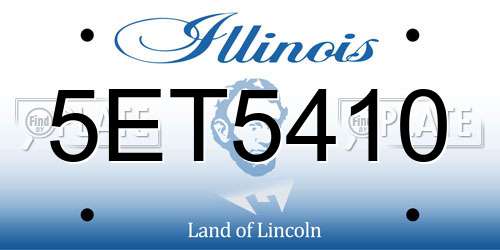 5ET5410 Illinois License Plate