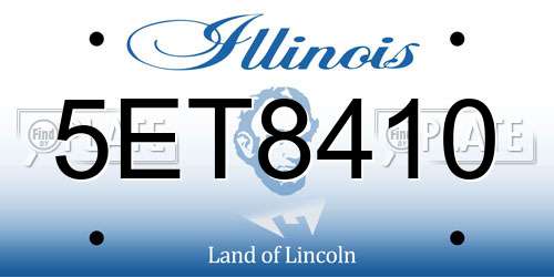 5ET8410 Illinois License Plate