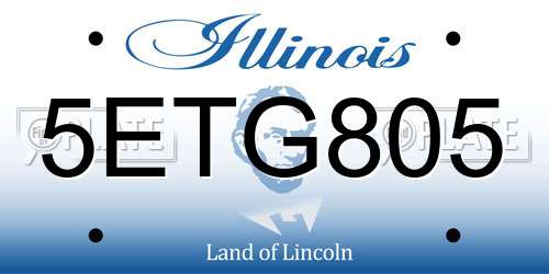 5ETG805 Illinois License Plate