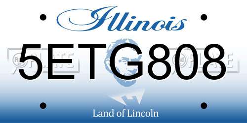 5ETG808 Illinois License Plate