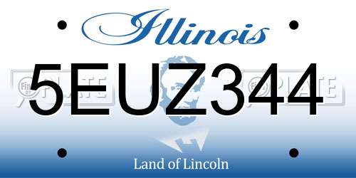 5EUZ344 Illinois License Plate