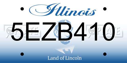 5EZB410 Illinois License Plate