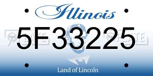 5F33225 Illinois License Plate