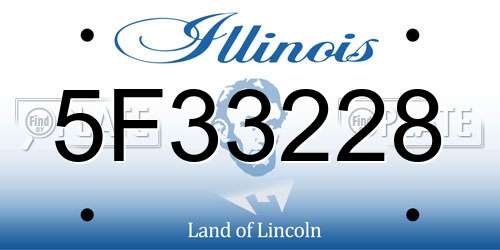 5F33228 Illinois License Plate