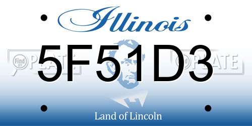 5F51D3 Illinois License Plate