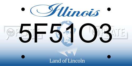 5F51O3 Illinois License Plate