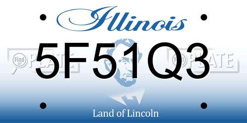 5F51Q3 Illinois License Plate