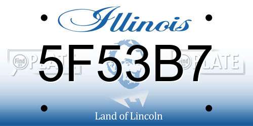 5F53B7 Illinois License Plate