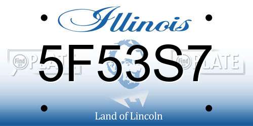 5F53S7 Illinois License Plate