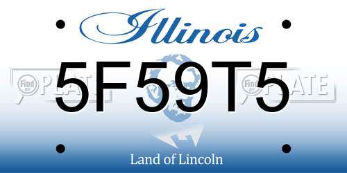5F59T5 Illinois License Plate