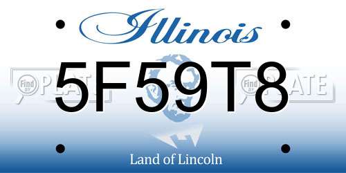5F59T8 Illinois License Plate