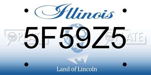 5F59Z5 Illinois License Plate