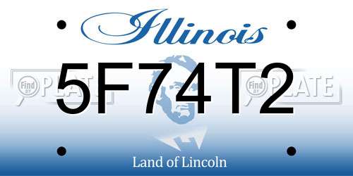 5F74T2 Illinois License Plate