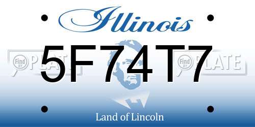 5F74T7 Illinois License Plate