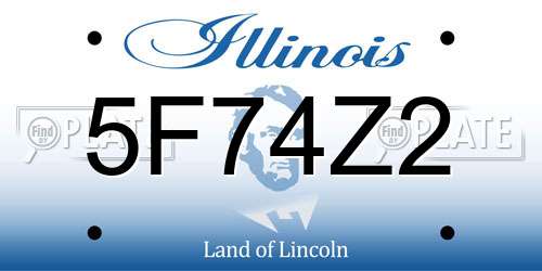 5F74Z2 Illinois License Plate