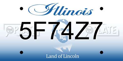 5F74Z7 Illinois License Plate