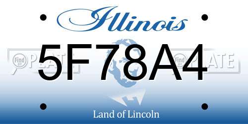 5F78A4 Illinois License Plate