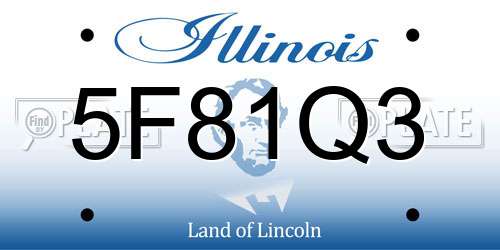 5F81Q3 Illinois License Plate