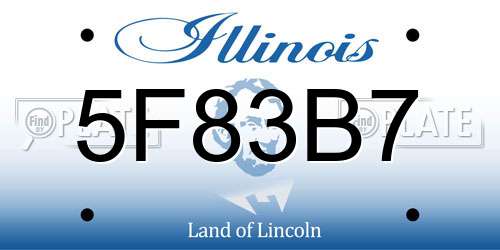 5F83B7 Illinois License Plate
