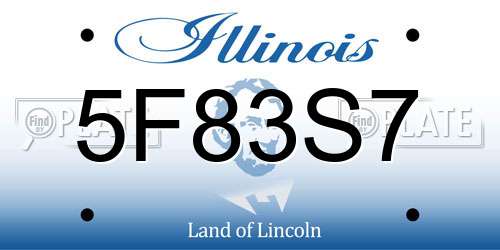 5F83S7 Illinois License Plate