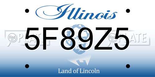 5F89Z5 Illinois License Plate
