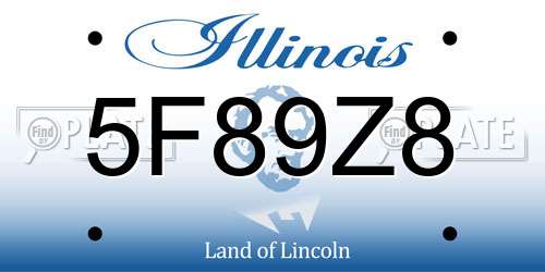 5F89Z8 Illinois License Plate