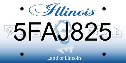5FAJ825 Illinois License Plate