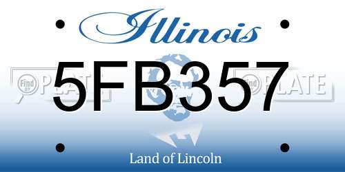 5FB357 Illinois License Plate