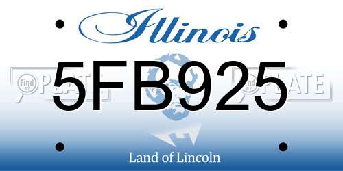5FB925 Illinois License Plate
