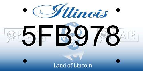 5FB978 Illinois License Plate
