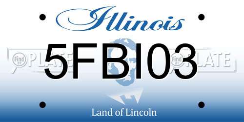 5FBI03 Illinois License Plate