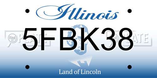 5FBK38 Illinois License Plate