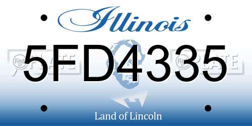 5FD4335 Illinois License Plate