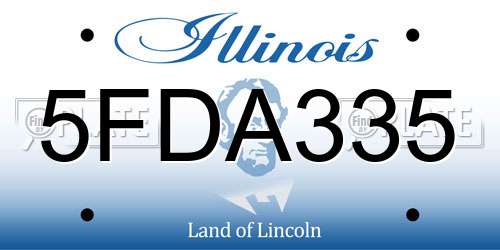 5FDA335 Illinois License Plate